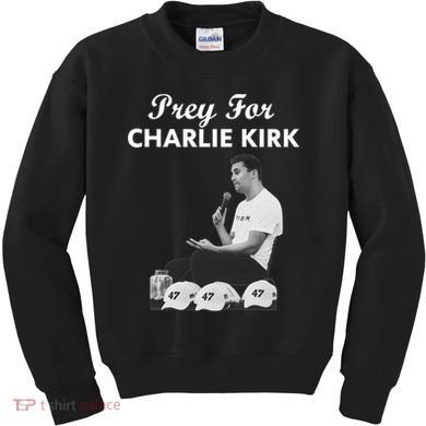 Pray For Charlie Kirk Rest In Peace Support Tribute Kids Sweatshirt