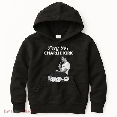 Pray For Charlie Kirk Rest In Peace Support Tribute Kids Hoodie