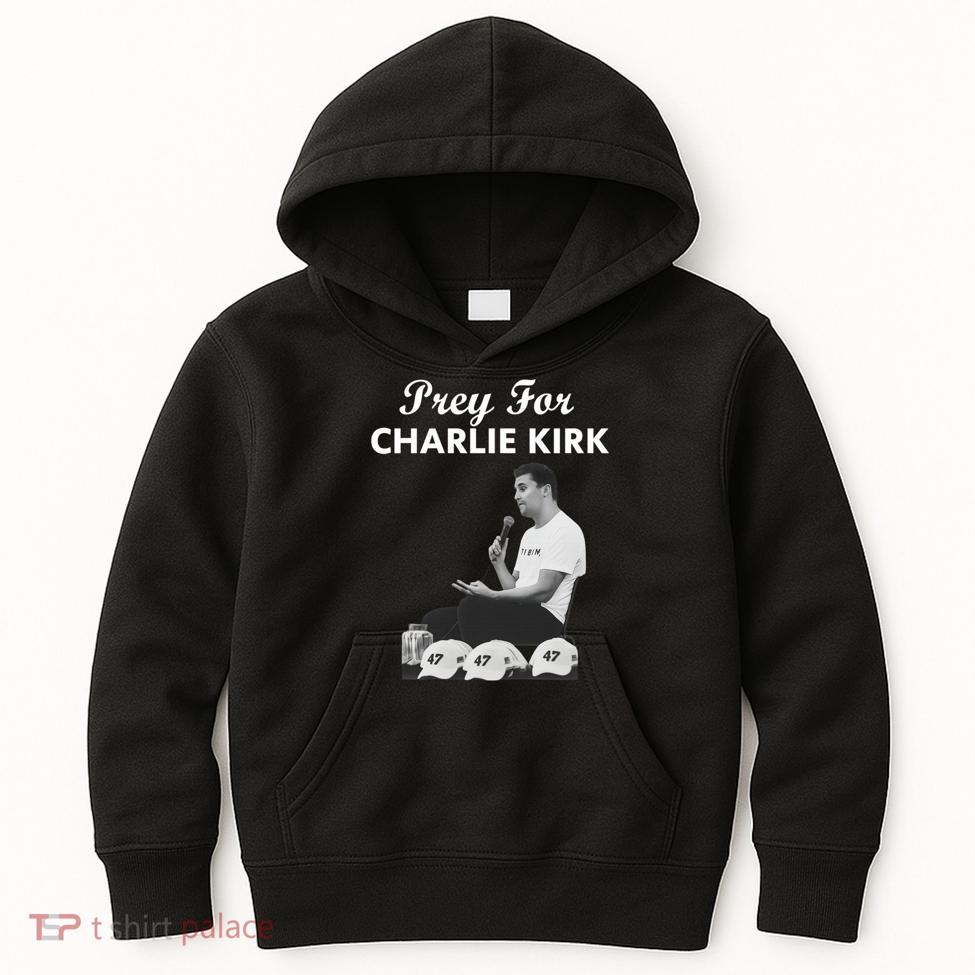 Pray For Charlie Kirk Rest In Peace Support Tribute Kids Hoodie