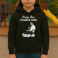 Pray For Charlie Kirk Rest In Peace Support Tribute Kids Hoodie thumb 3