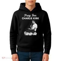 Pray For Charlie Kirk Rest In Peace Support Tribute Kids Hoodie thumb 4