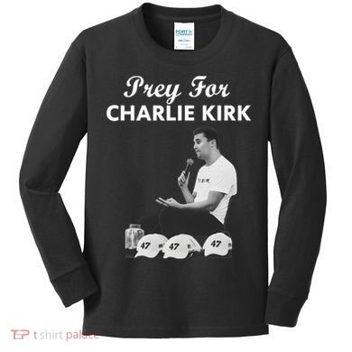 Pray For Charlie Kirk Rest In Peace Support Tribute Kids Long Sleeve Shirt