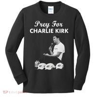 Pray For Charlie Kirk Rest In Peace Support Tribute Kids Long Sleeve Shirt thumb 0