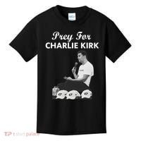 Pray For Charlie Kirk Rest In Peace Support Tribute Kids T-Shirt thumb 0