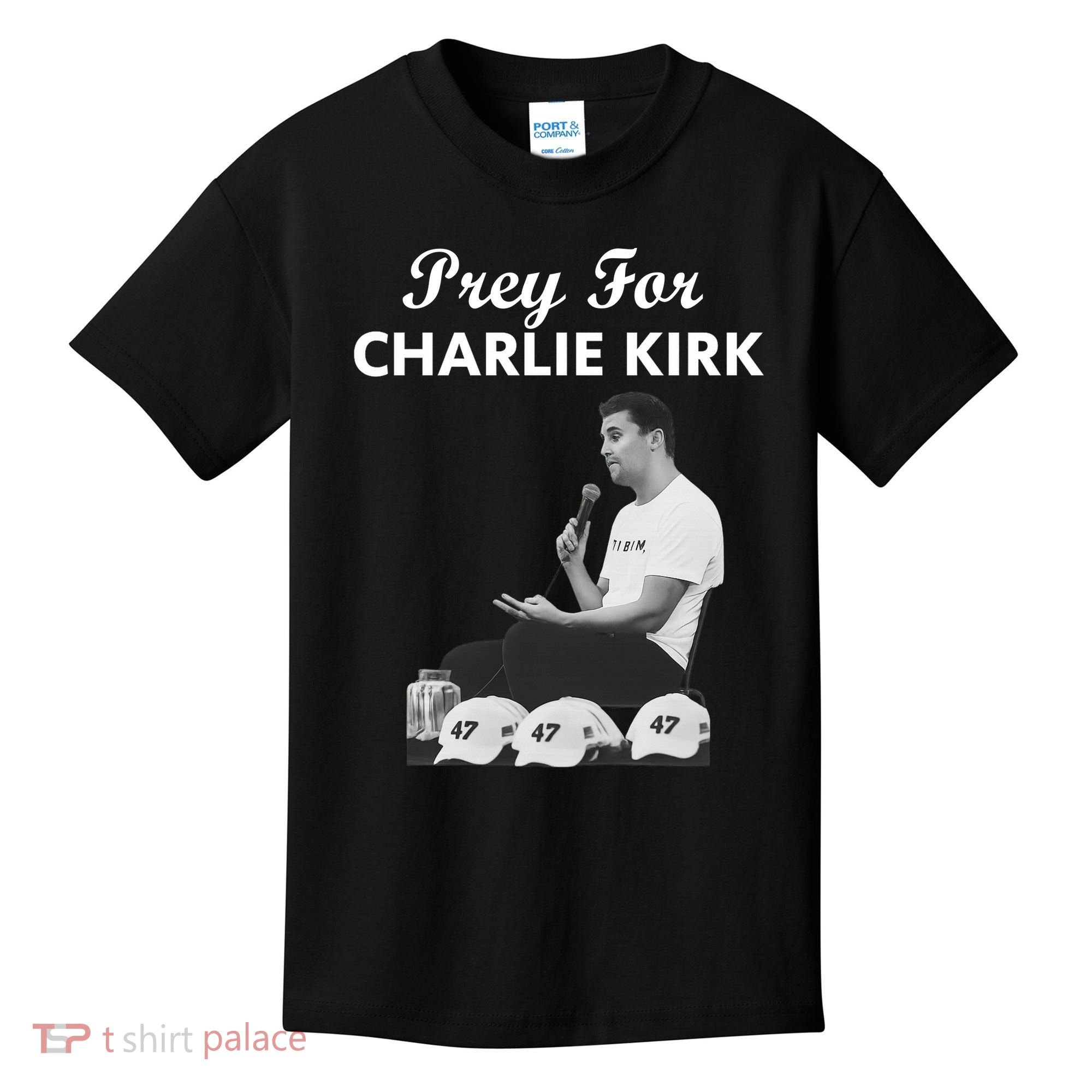 Pray For Charlie Kirk Rest In Peace Support Tribute Kids T-Shirt