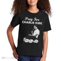 Pray For Charlie Kirk Rest In Peace Support Tribute Kids T-Shirt thumb 2