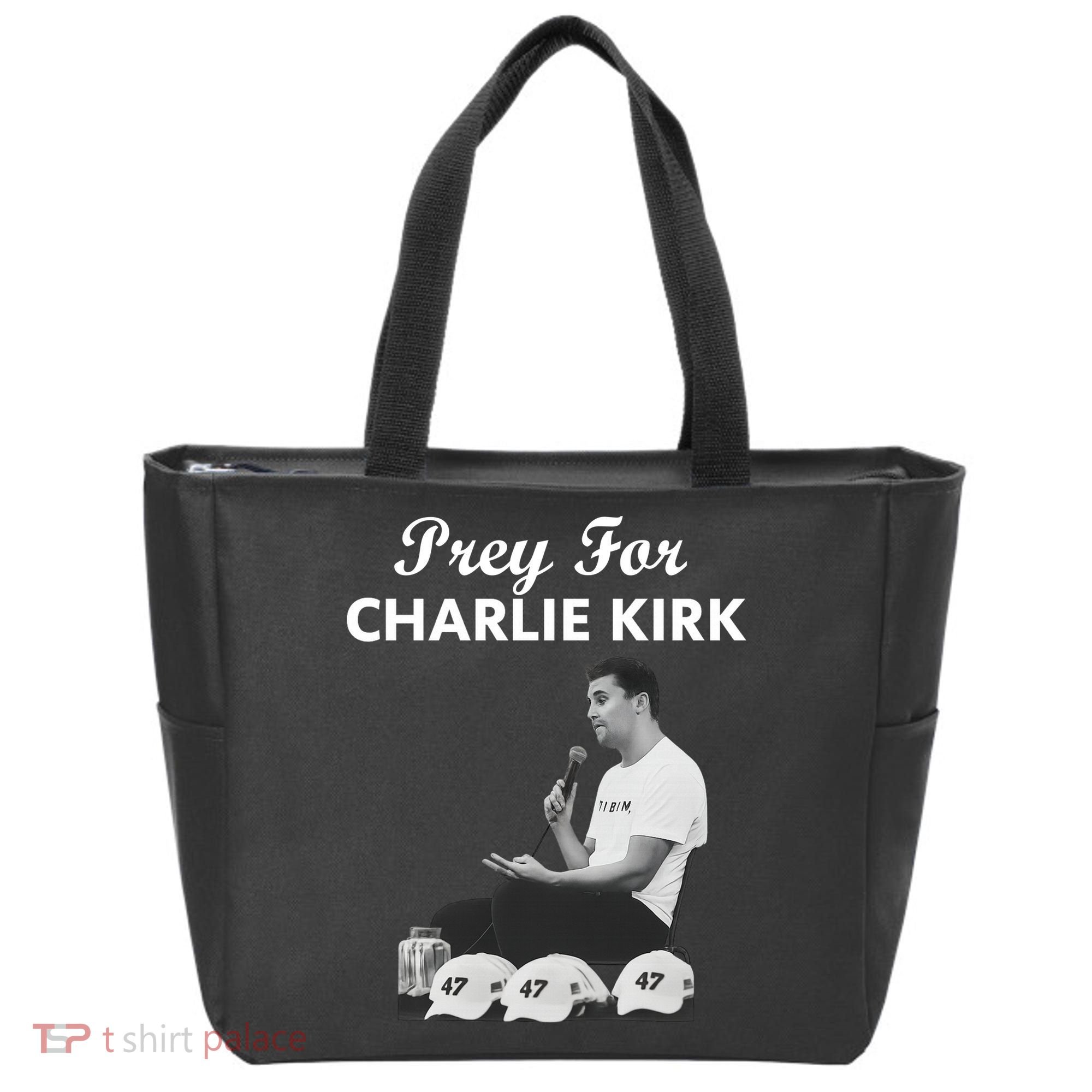 Pray For Charlie Kirk Rest In Peace Support Tribute Tote Bag