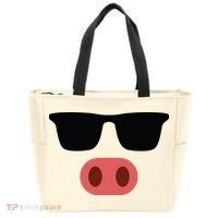 Pig Face Cool Sunglasses Cute Halloween Costume Tote Bag thumb 0
