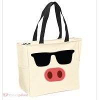 Pig Face Cool Sunglasses Cute Halloween Costume Tote Bag thumb 2
