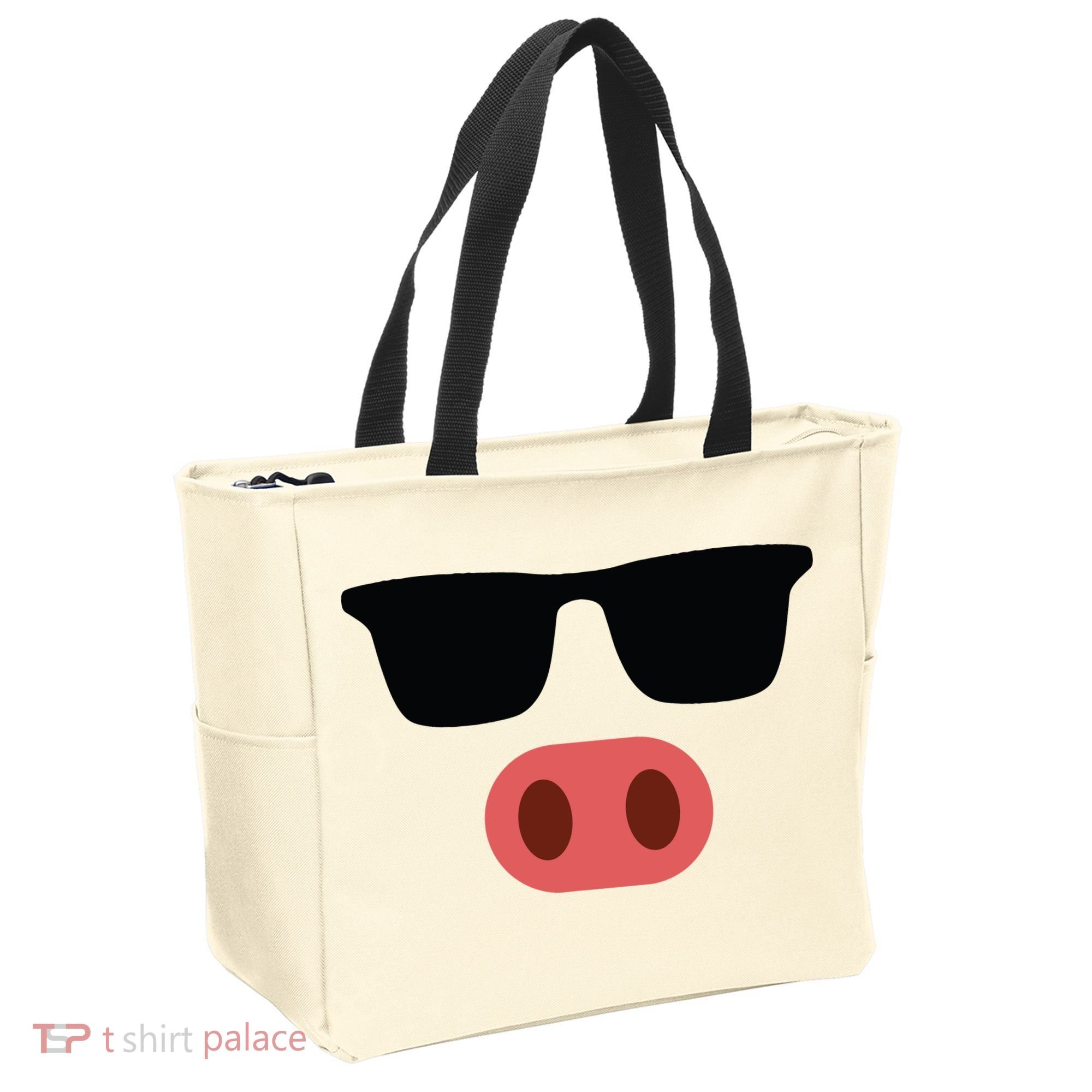 Pig Face Cool Sunglasses Cute Halloween Costume Tote Bag