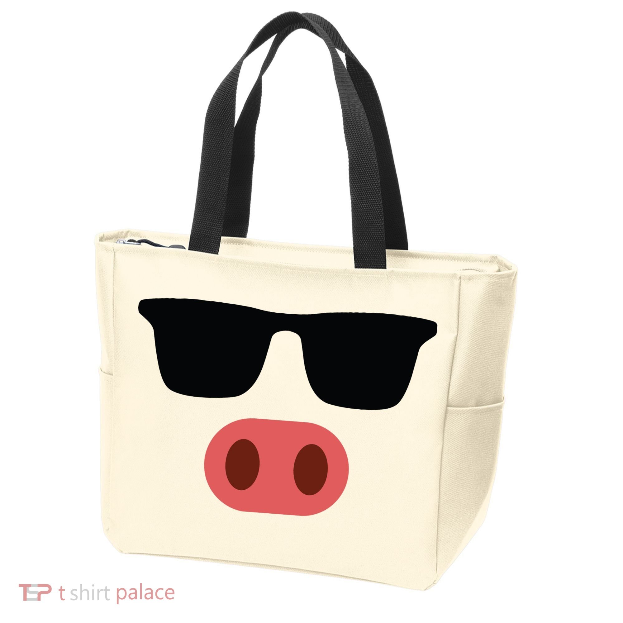 Pig Face Cool Sunglasses Cute Halloween Costume Tote Bag
