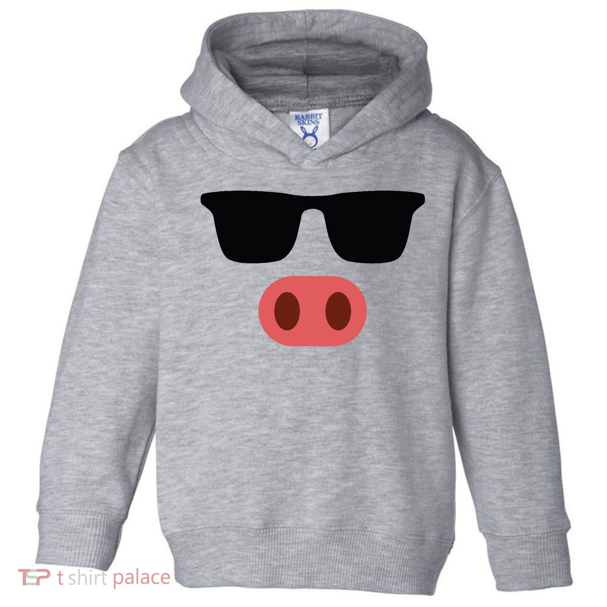 Pig Face Cool Sunglasses Cute Halloween Costume Toddler Hoodie