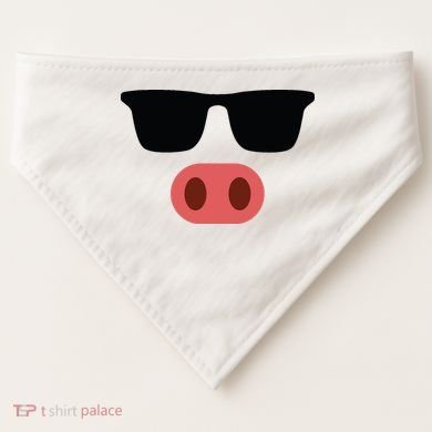 Pig Face Cool Sunglasses Cute Halloween Costume USA-Made Doggie Bandana