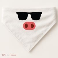 Pig Face Cool Sunglasses Cute Halloween Costume USA-Made Doggie Bandana thumb 0