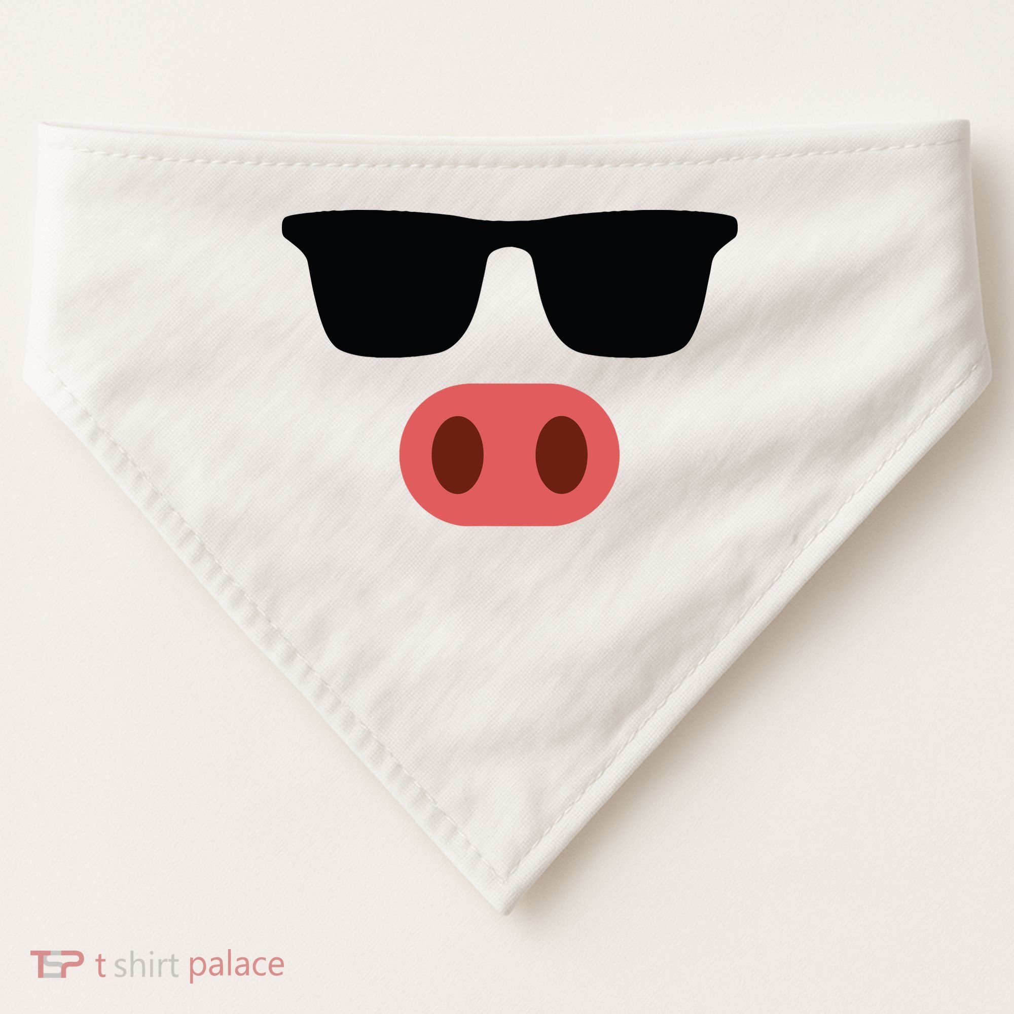 Pig Face Cool Sunglasses Cute Halloween Costume USA-Made Doggie Bandana