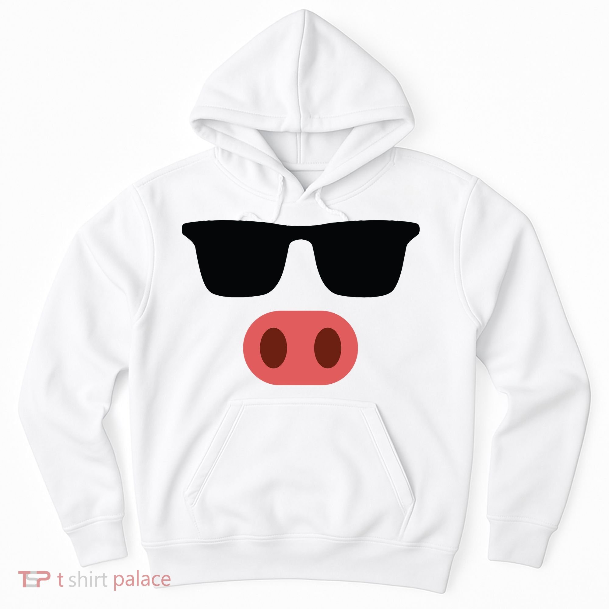 Pig Face Cool Sunglasses Cute Halloween Costume Hoodie