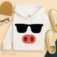 Pig Face Cool Sunglasses Cute Halloween Costume Hoodie thumb 4