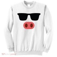Pig Face Cool Sunglasses Cute Halloween Costume Sweatshirt thumb 0