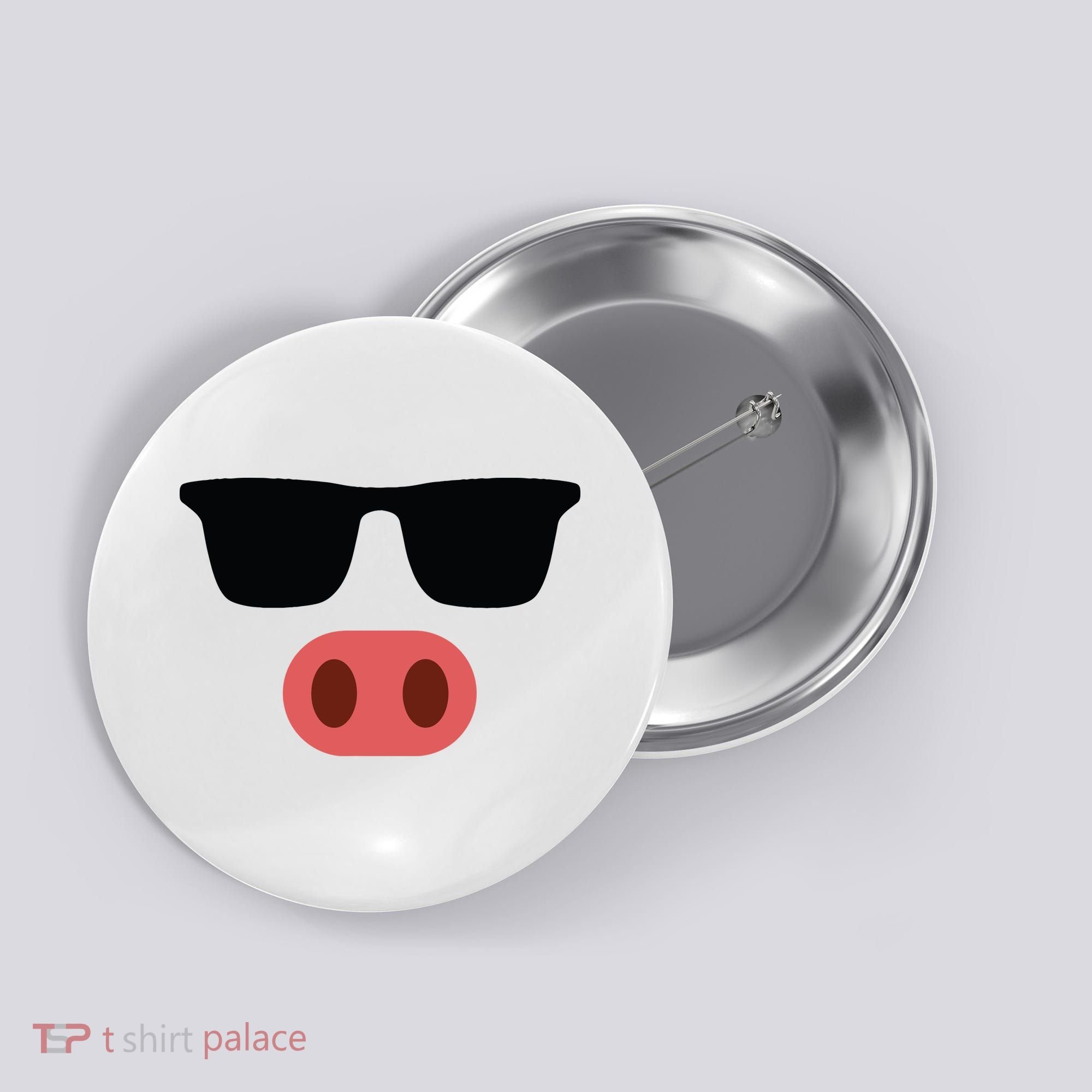 Pig Face Cool Sunglasses Cute Halloween Costume Button