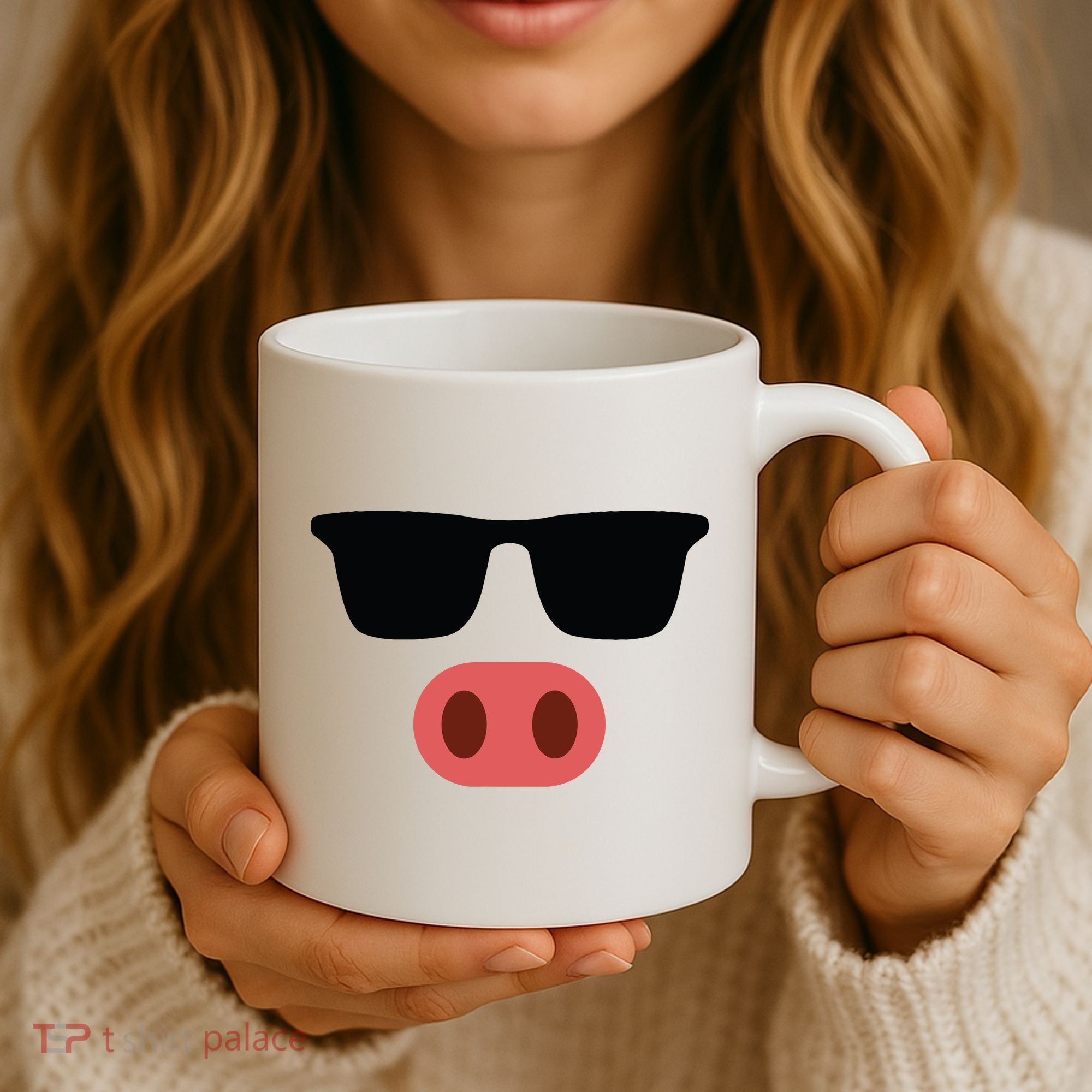 Pig Face Cool Sunglasses Cute Halloween Costume Coffee Mug