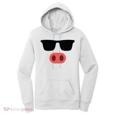 Pig Face Cool Sunglasses Cute Halloween Costume Women's Hoodie