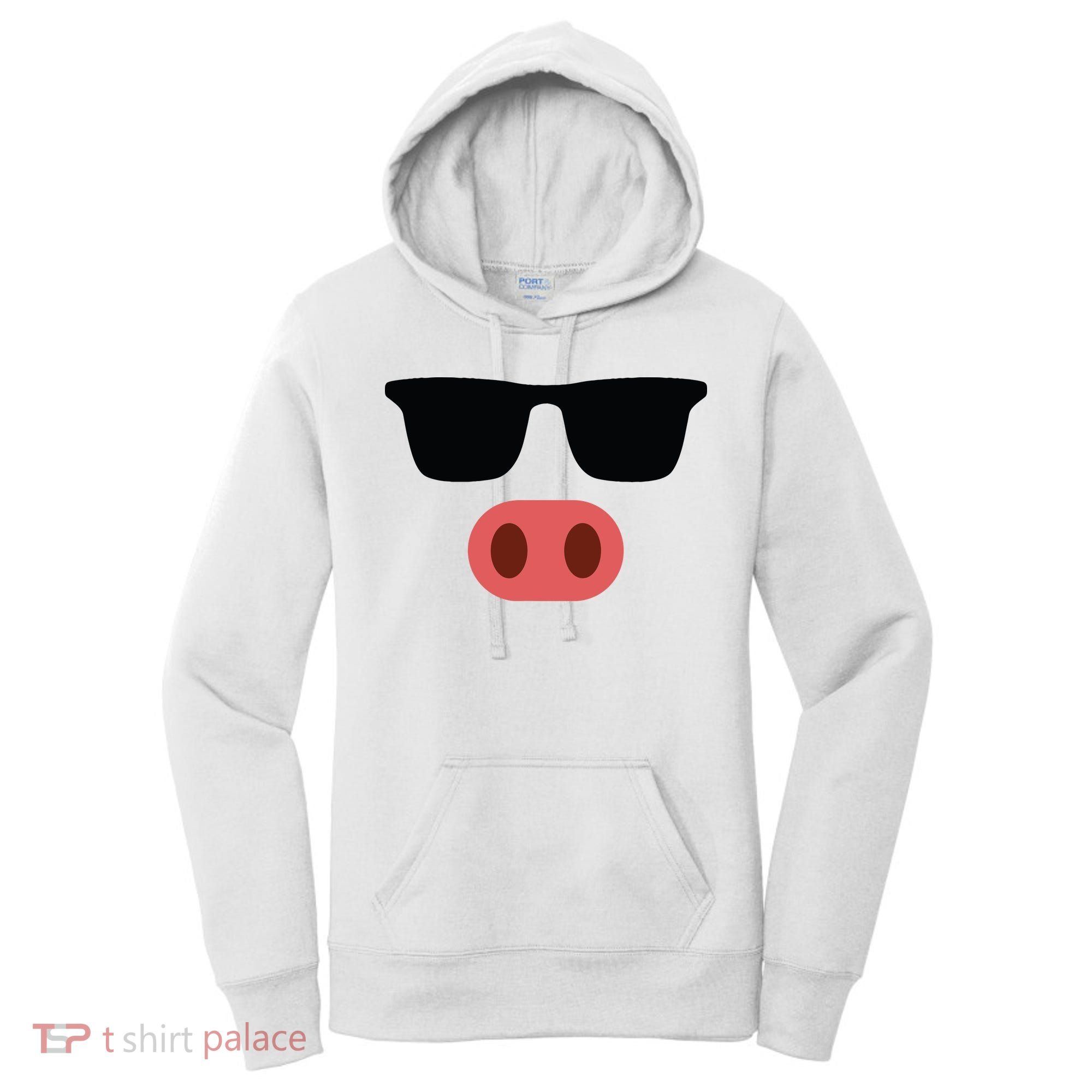 Pig Face Cool Sunglasses Cute Halloween Costume Women's Hoodie