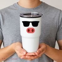 Pig Face Cool Sunglasses Cute Halloween Costume Tumbler thumb 2