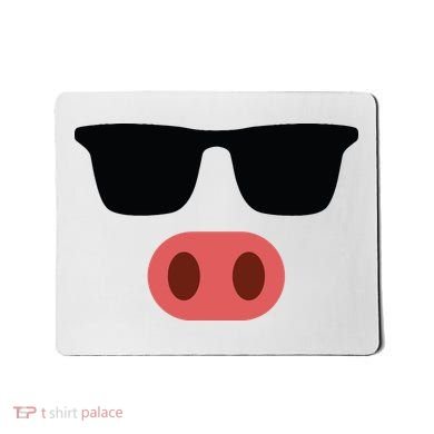 Pig Face Cool Sunglasses Cute Halloween Costume Mousepad