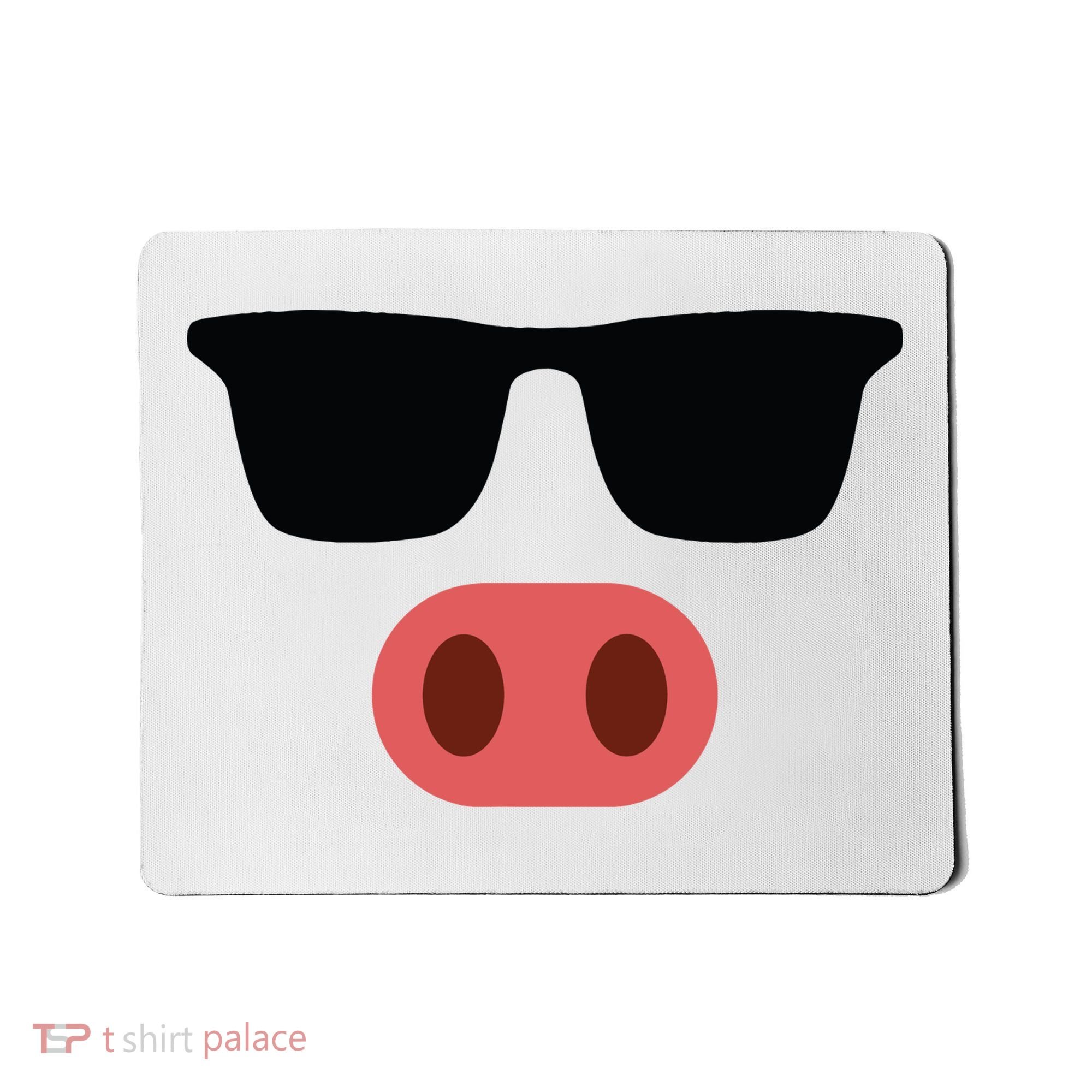 Pig Face Cool Sunglasses Cute Halloween Costume Mousepad