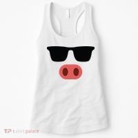 Pig Face Cool Sunglasses Cute Halloween Costume Women's Tank Top thumb 0