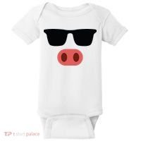 Pig Face Cool Sunglasses Cute Halloween Costume Baby Bodysuit thumb 0