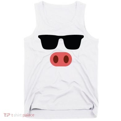 Pig Face Cool Sunglasses Cute Halloween Costume Tank Top