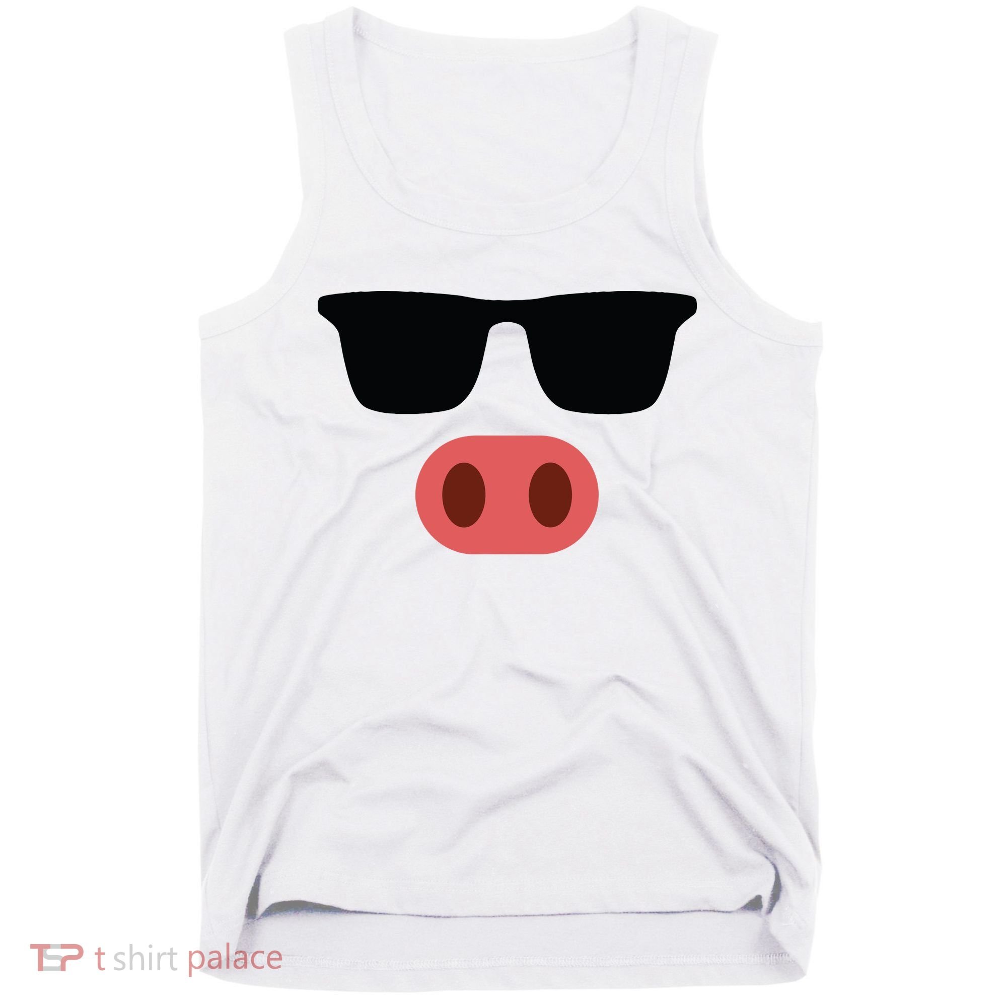 Pig Face Cool Sunglasses Cute Halloween Costume Tank Top