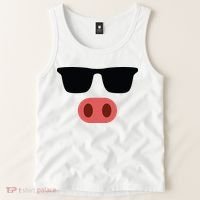 Pig Face Cool Sunglasses Cute Halloween Costume Tank Top thumb 2