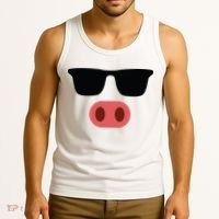 Pig Face Cool Sunglasses Cute Halloween Costume Tank Top thumb 3