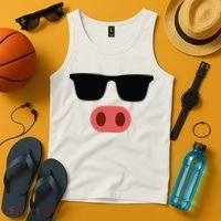 Pig Face Cool Sunglasses Cute Halloween Costume Tank Top thumb 4