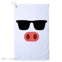 Pig Face Cool Sunglasses Cute Halloween Costume Golf Towel thumb 0