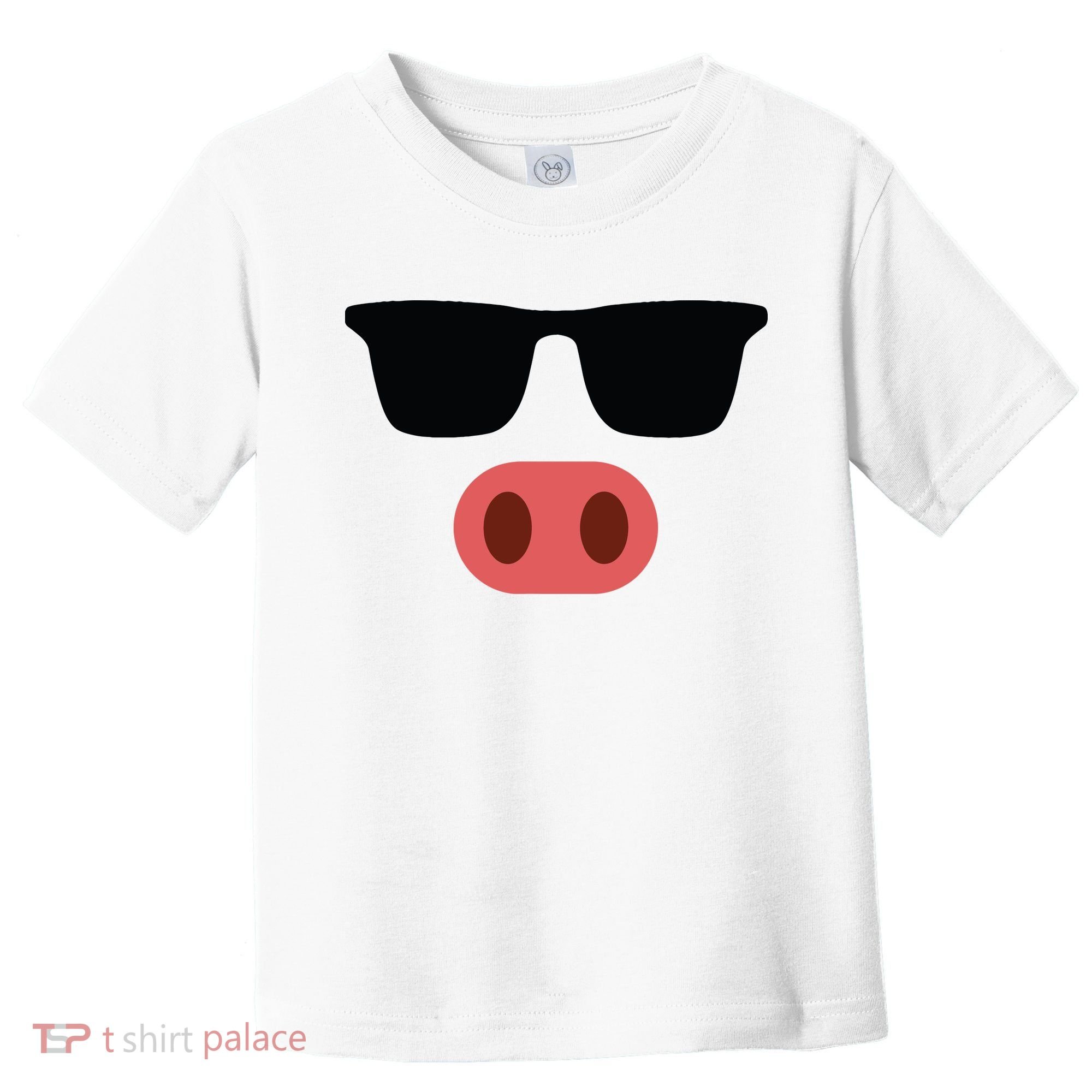Pig Face Cool Sunglasses Cute Halloween Costume Toddler T-Shirt
