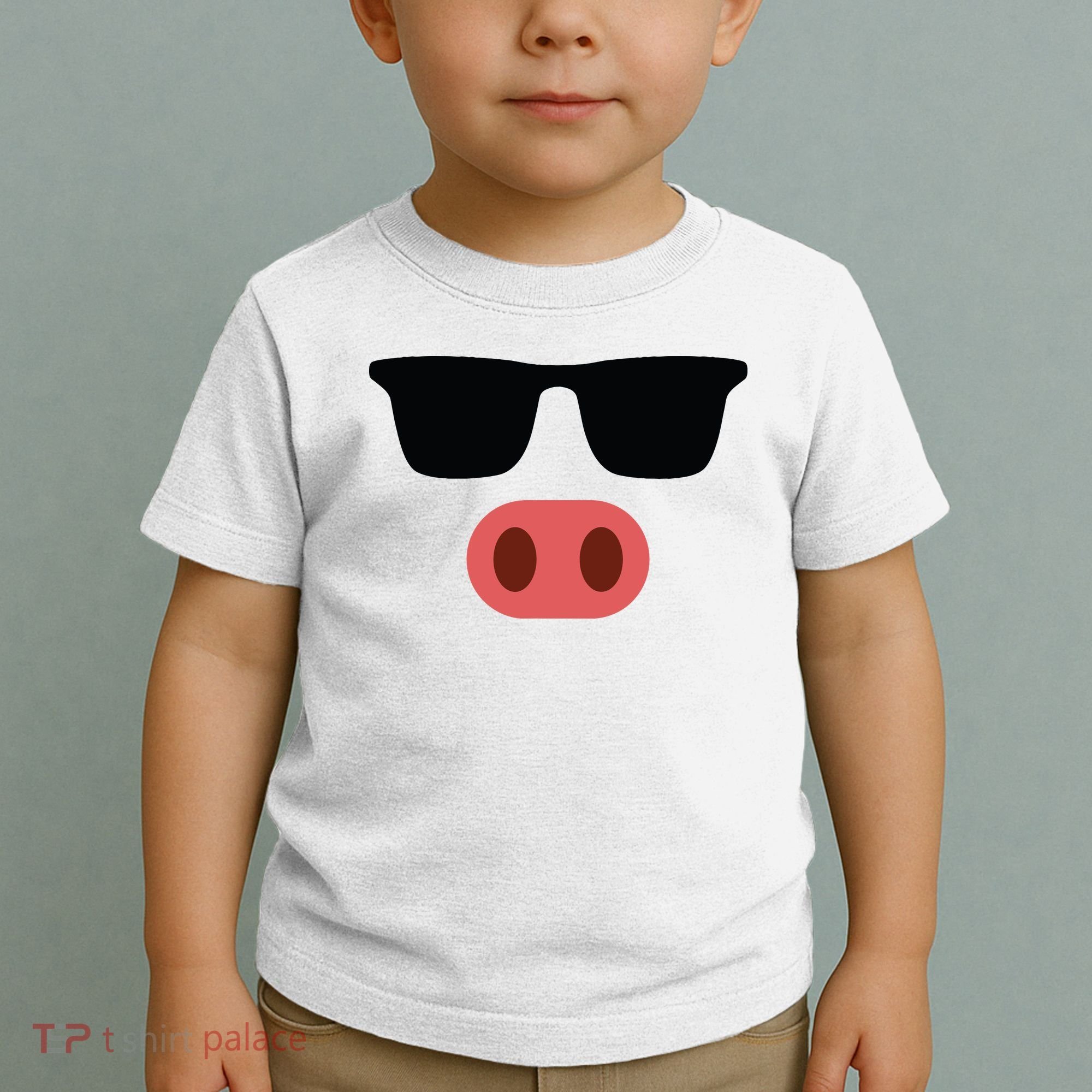 Pig Face Cool Sunglasses Cute Halloween Costume Toddler T-Shirt