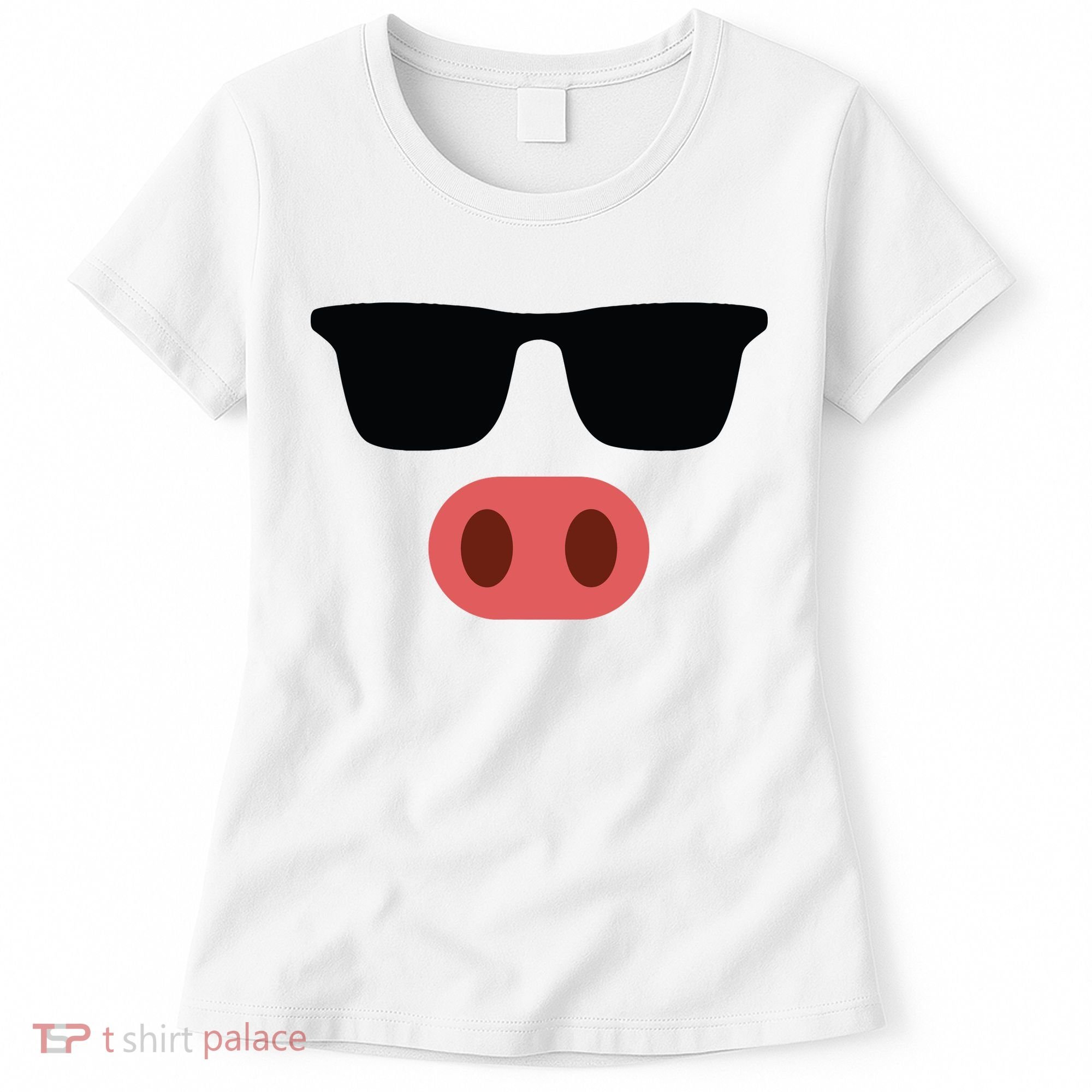 Pig Face Cool Sunglasses Cute Halloween Costume Women's T-Shirt
