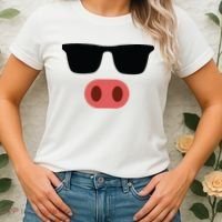 Pig Face Cool Sunglasses Cute Halloween Costume Women's T-Shirt thumb 2