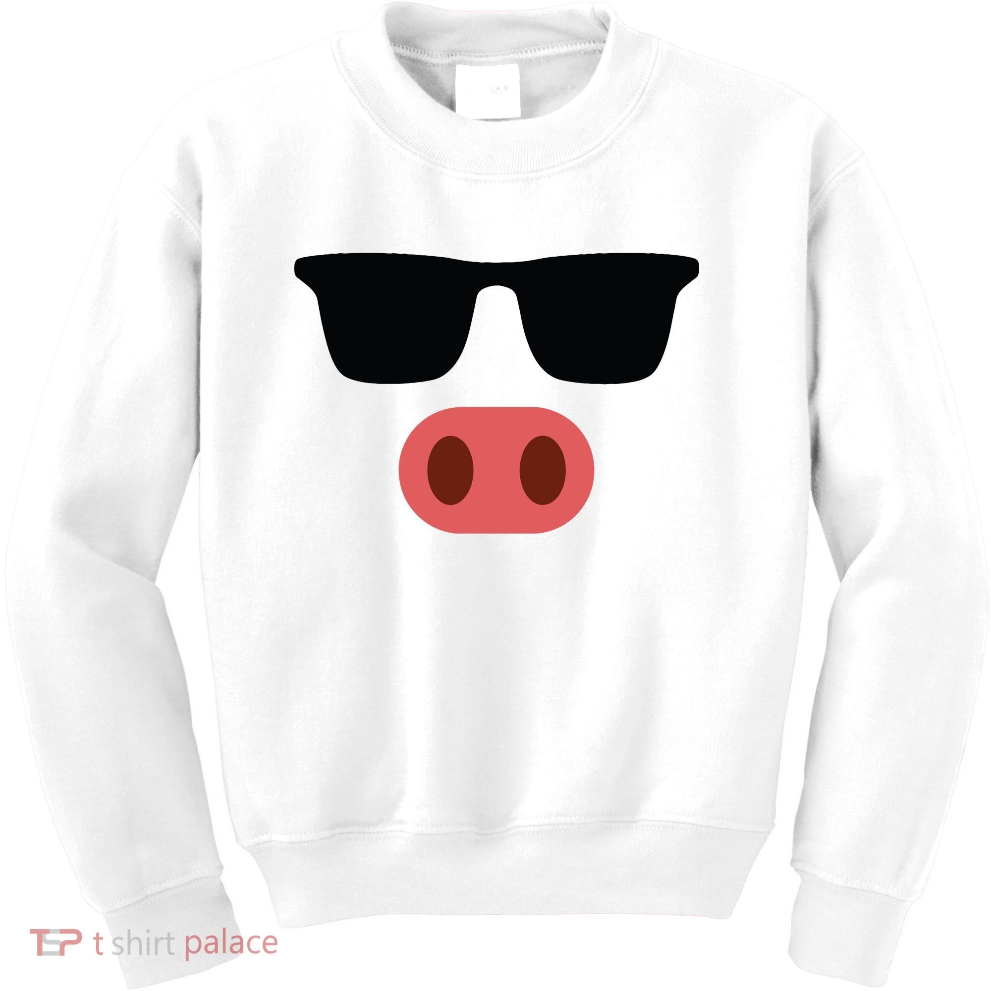 Pig Face Cool Sunglasses Cute Halloween Costume Kids Sweatshirt