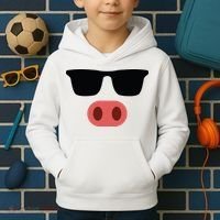 Pig Face Cool Sunglasses Cute Halloween Costume Kids Hoodie thumb 2