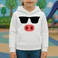 Pig Face Cool Sunglasses Cute Halloween Costume Kids Hoodie thumb 3