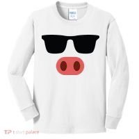 Pig Face Cool Sunglasses Cute Halloween Costume Kids Long Sleeve Shirt thumb 0