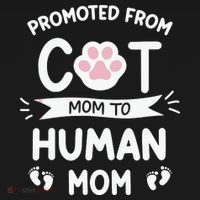 Promoted From Cat Mom To Human Mom Baby Announcement Baby Bodysuit thumb 2