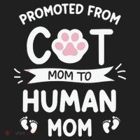 Promoted From Cat Mom To Human Mom Baby Announcement Hat thumb 2