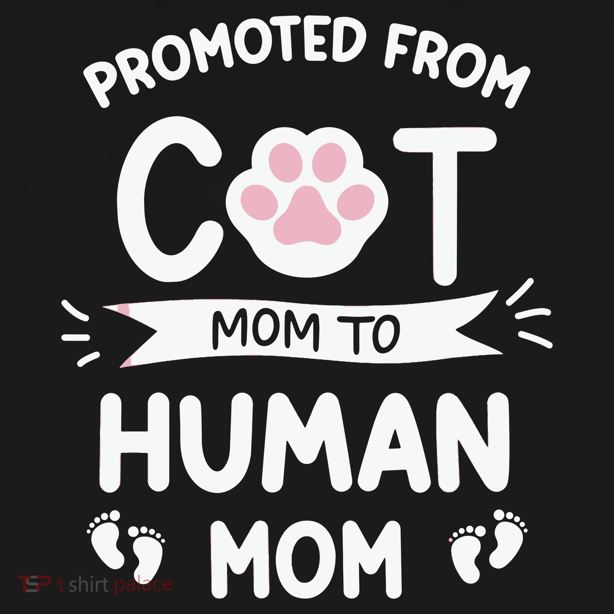 Promoted From Cat Mom To Human Mom Baby Announcement Kids Sweatshirt