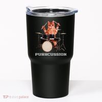 Purrcussion Funny Cat Drummer On Drum Set Percussion Pun Tumbler thumb 0