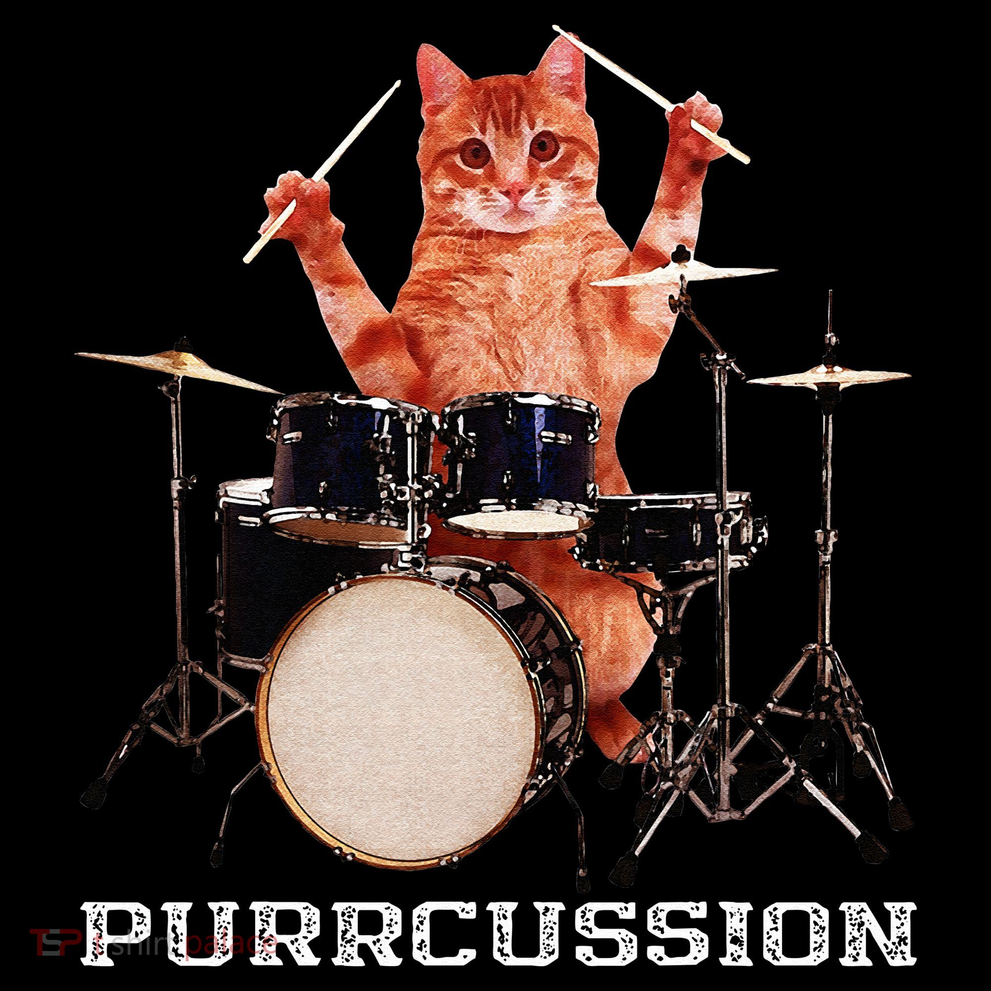 Purrcussion Funny Cat Drummer On Drum Set Percussion Pun Tote Bag